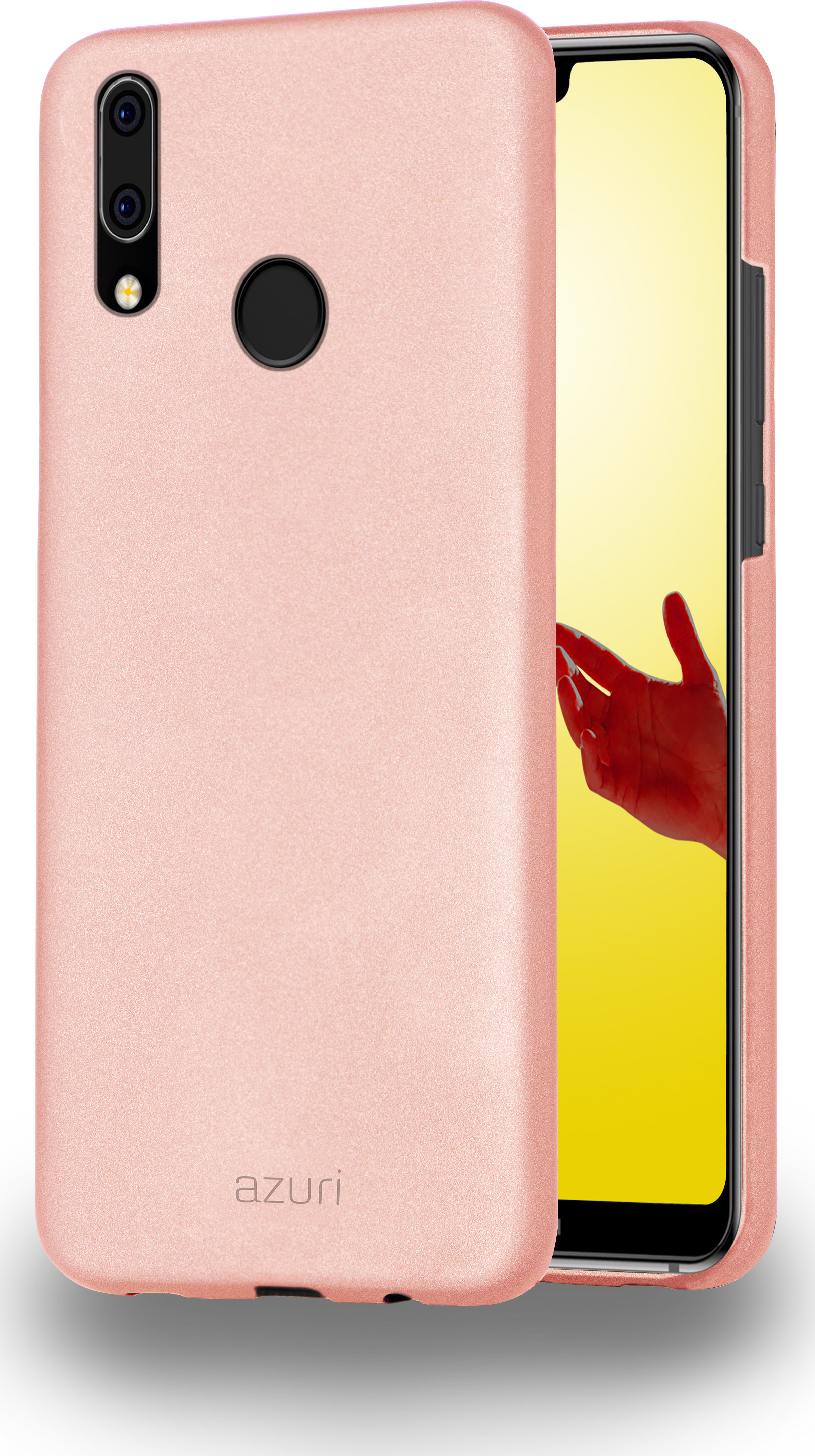 azuri metallic cover with soft touch coating pink for huawei p20