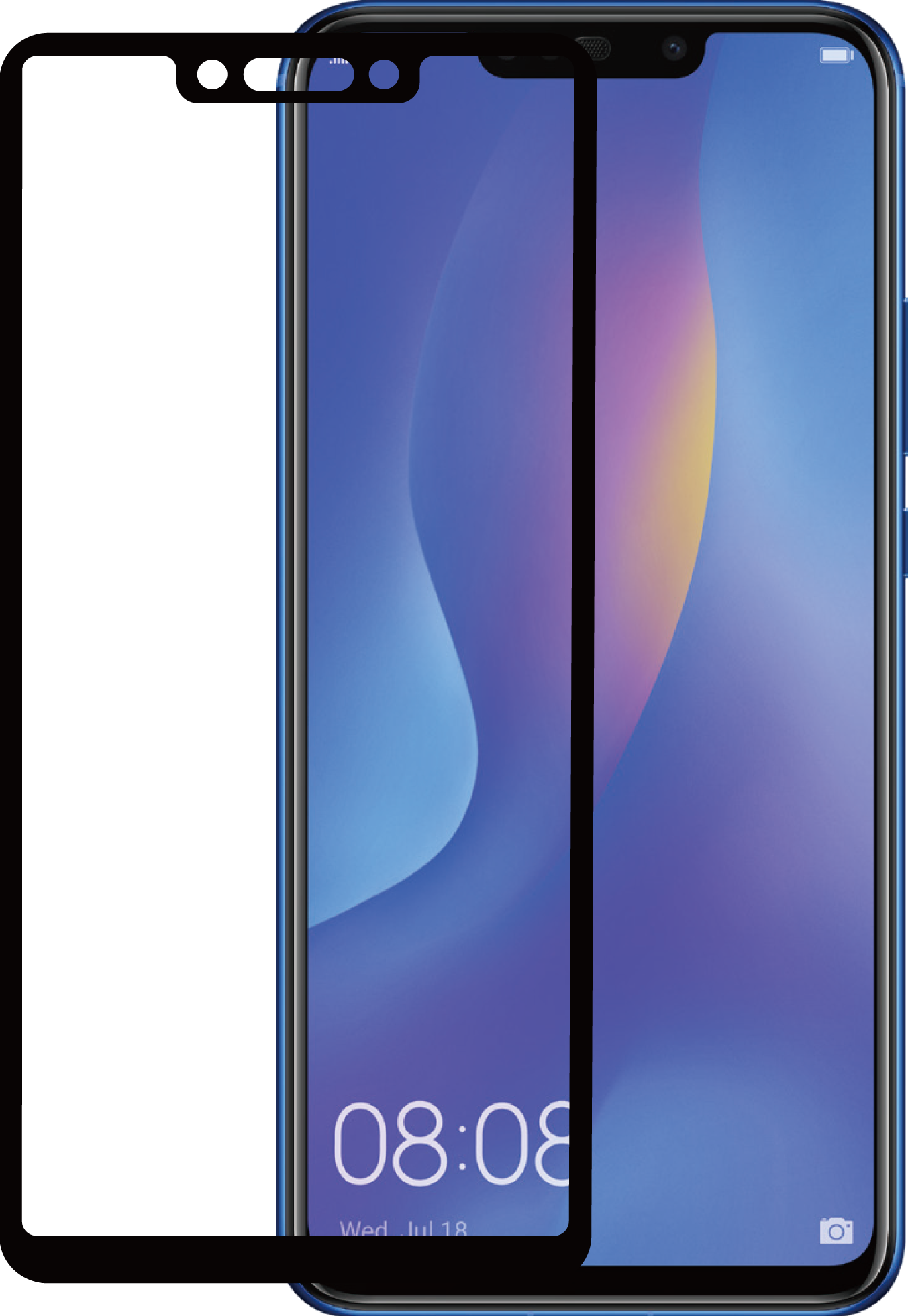 azuri tempered glass flat rinox armor black frame huawei p smart