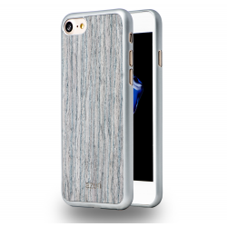 Azuri Elegante wooden cover - grey- for iPhone 7