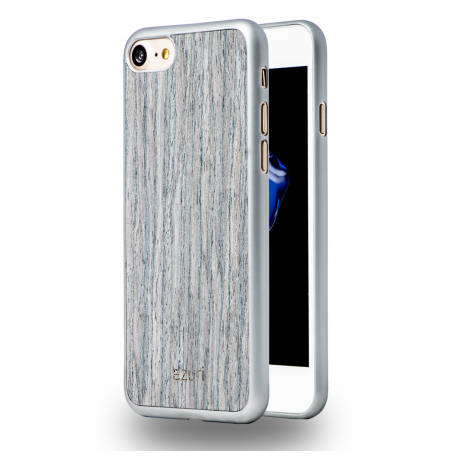 Azuri Elegante wooden cover - grijs - voor iPhone 7