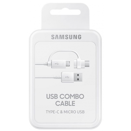 Samsung cable data micro USB & USB-C - blanc