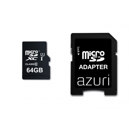 Azuri 64GB micro SDHC card class 10 - Tot en met 90MB/s met SD-adapter