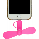Funtastix Phone Mini Fan with lightning and microusb plug - roze