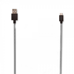USBEPOWER FAB 250cm câble USB avec connexion micro USB - noir/blanc