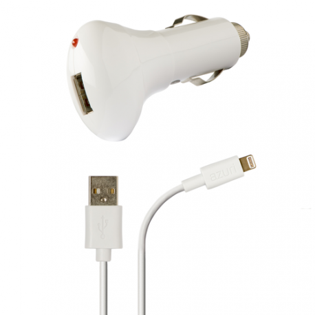 Azuri carcharger with Apple lightning connector - white