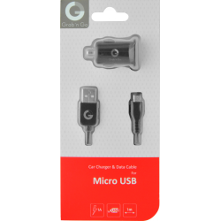 Grab 'n Go 12V USB head (incl micro USB cable 1m) met 1 USB poort - 1A - zwart