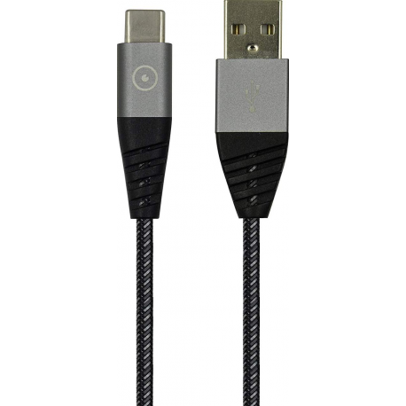 Muvit Tiger Ultra Resistant Cable Type C - gray - 3 Amp - 1,2 m