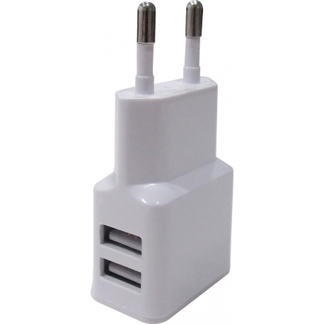 Grab 'n Go 220V USB head (excl USB cable) avec 2 USB ports- 2,4 Amp - blanc