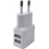 Grab 'n Go 220V USB head (excl USB cable) with 2 USB ports- 2,4 Amp - white