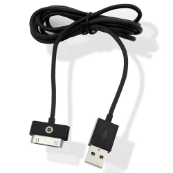 Muvit USB cable data avec Apple 30-pin connexion - noir - 2.1 Amp - 1.2 m
