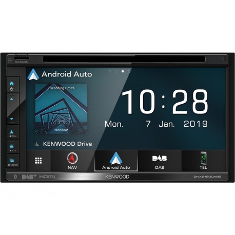 Kenwood DNX5190DSE3 navigator 17,1 cm (6.75") Touchscreen TFT Vast Zwart 2,1 kg