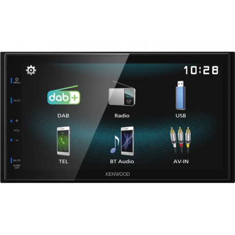 Kenwood DMX125DAB car media receiver Black 84 W Bluetooth Kenwood DMX125DAB car media receiver Black 84 W Bluetooth