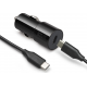 Azuri PD and QC carcharger with 1xUSB-C port with USB-C cable - black - 18W