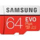 Samsung Evo + 64 GB micro SD class 10 - avec adapter R100MBs/ W30