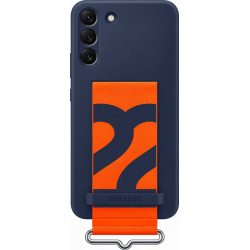 Samsung Silicone Cover with Strap - navy - voor Samsung Galaxy S22+