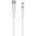 XQISIT Extra Strong Braided USB C 3.0 to USB A 200cm - Blanc