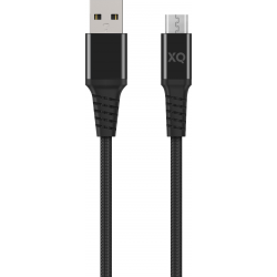 XQISIT Charge & Sync microUSB to USB A 200cm - Black