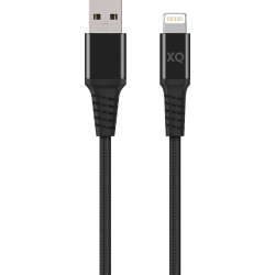 XQISIT Extra Strong Braided Lightning to USB A 2.0 200cm - Black