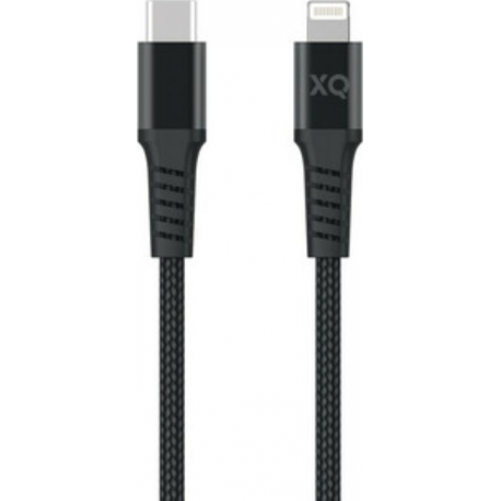 XQISIT Extra Strong Braided Lightning to USB C 3.0 200cm - Black