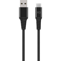 XQISIT Extra Strong Braided USB C 3.0 to USB A 200cm - Black