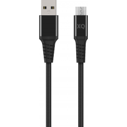 XQISIT Cotton braided micro USB to USB-A 2.0 200cm - Black