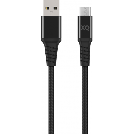 XQISIT Cotton braided micro USB to USB-A 2.0 200cm - Black