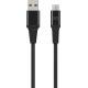 XQISIT Cotton braided micro USB to USB-A 2.0 200cm - Zwart