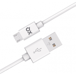XQISIT Charge & Sync micro USB to USB-A 2.0 100cm - Blanc