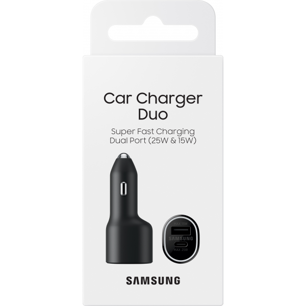 Samsung chargeur voiture duo + cable - USB A + USB C - charge rapide