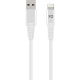 XQISIT Extra Strong Braided Lightning to USB A 2.0 200cm - White