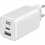 XQISIT Travel Charger PD 65W USB A&C port - Cable C to C - Blanc