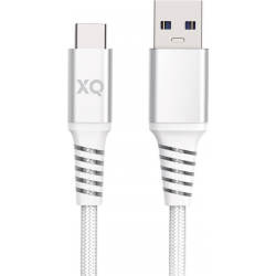 XQISIT Extra Strong Braided USB C 3.0 to USB A 200cm - Wit