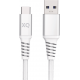 XQISIT Extra Strong Braided USB C 3.0 to USB A 200cm - Blanc