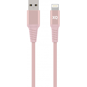 XQISIT Cotton braided Lightn. to USB-A 2.0 200cm - Pink