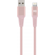 XQISIT Cotton braided Lightn. to USB-A 2.0 200cm - Rose