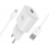 XQISIT Travel Charger 2.4A Single USB A - Cable USB A to type-C - Wit