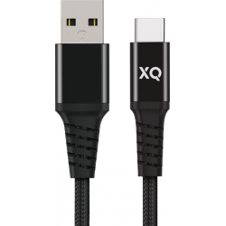 XQISIT Extra Strong Braided USB C 3.0 to USB A 200cm - Zwart