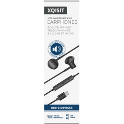 XQISIT Button type headset wired w/ USB-C plug - Blanc