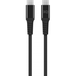 XQISIT Extra Strong Braided USB C 3.1 to USB C 3.1 200cm - Noir