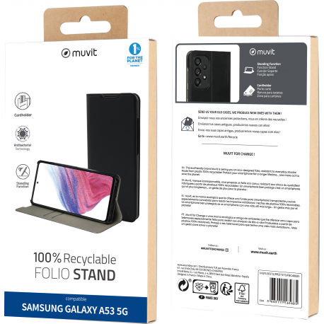 Muvit folio stand - noir - pour Samsung Galaxy A53 5G