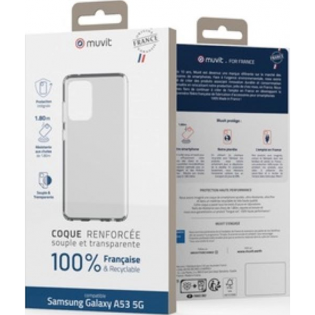 Muvit For France reinforced soft cover - transparant -voor Samsung Galaxy A53 5G