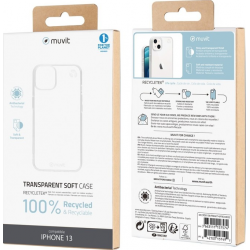 Muvit Recycletek Backcover 2 meter drop - transparent - for Iphone 13