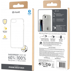 Muvit Recycletek Backcover 2 meter drop - transparent - for Iphone SE/8/7/6