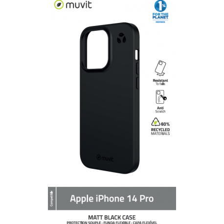Muvit Recycletek Soft Cover - black - for iPhone 14 Plus