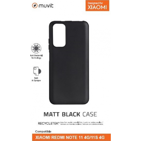 muvit recycletek soft cover - black - Xiaomi Redmi Note 11/11S 4G