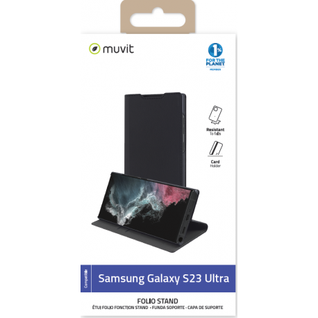 Muvit for change folio stand recycletek noir - Samsung Galaxy S23 Ultra