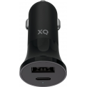 XQISIT Car Charger Dual Port USB C/USB A 27W - Noir