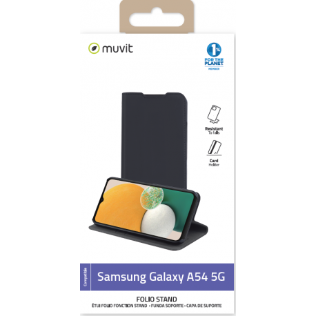 Muvit recycletek folio stand - noir - pour Samsung Galaxy A54 5G