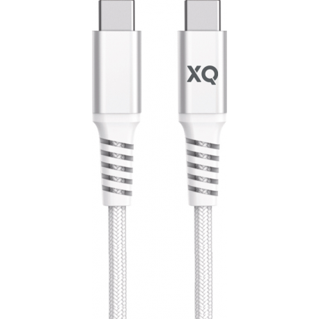 XQISIT Cotton braided USB-C to USB-C 2.0 200cm - Blanc