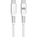 XQISIT Cotton braided USB-C naar USB-C 2.0 200cm - Wit